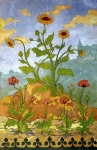 Paul Ranson - Four Decorative Panels - Sunflowers and Poppies